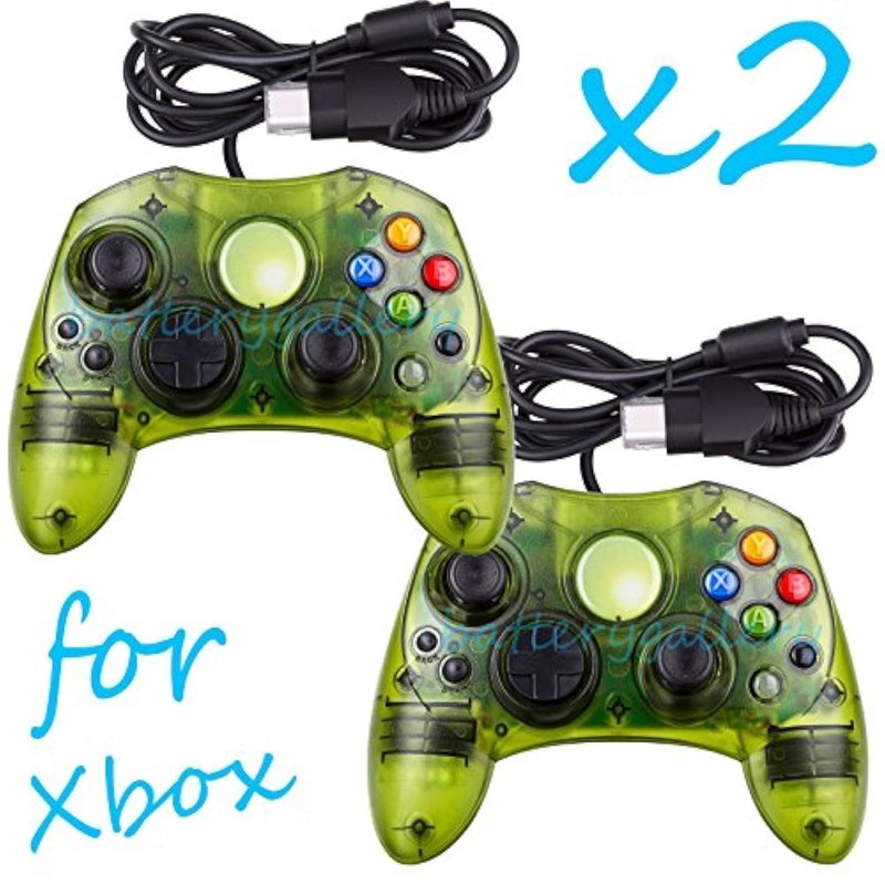 Mars Devices Lot Of 2 Green Controller Control Pad For Microsoft Xbox Model 7Z