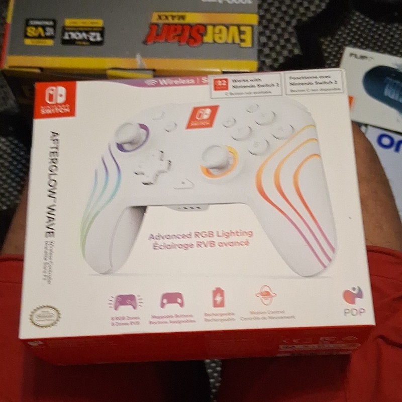 PDP Afterglow Wave Wireless Controller Nintendo Switch RGB Lighting Motion Cont…