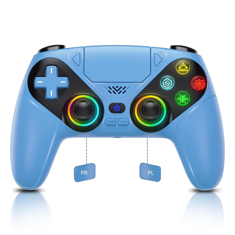 Dinosoo RGB Wireless Controller for Ps5/Playstation 5 PC, Bluetooth Controller w