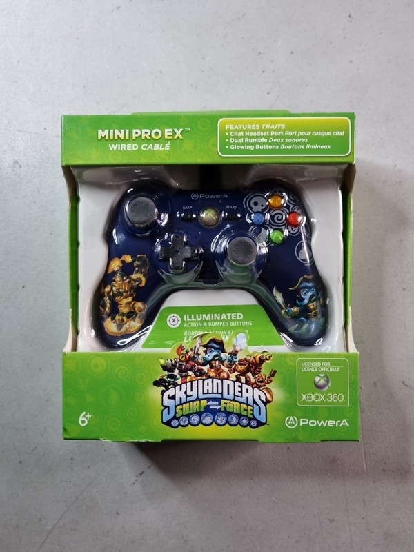 Power A Skylanders Swap Mini Pro Ex Blue Wired Controller Xbox 360 (RARE) Sealed