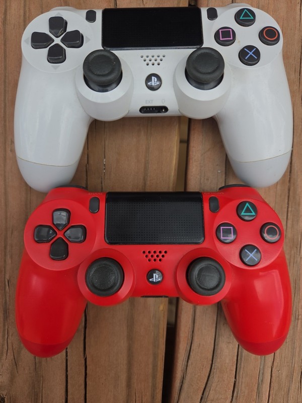 Sony PlayStation 4 DualShock Wireless Controllers White and Red Lot of 2