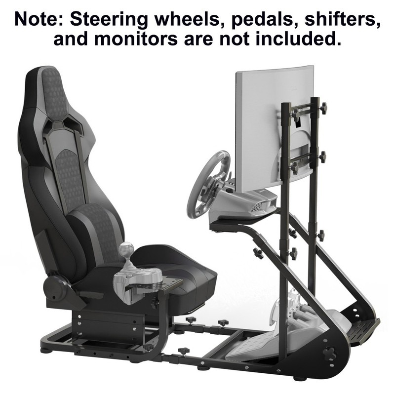 Sim Racing Simulator Cockpit Reclining Slides Seat Adjustable Monitor/TV Stand