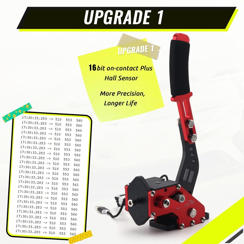 Red PC USB Handbrake SIM w/ Bracket for Racing Games T500 G27/G29 FANATECOSW gallery