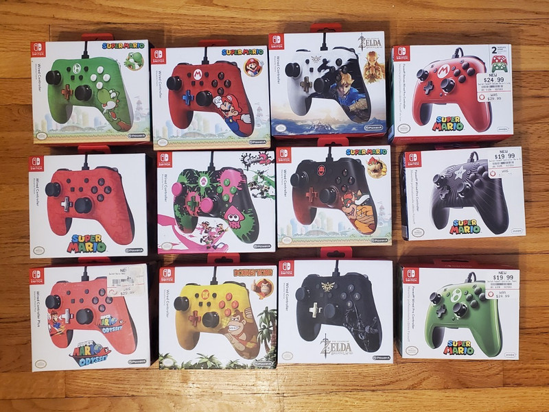 UNOPENED, New Wired Nintendo Switch Controller, Lot of 12 Factory Sealed