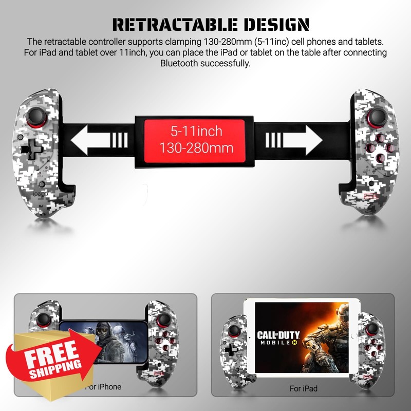 arVin Wireless Gaming Controller iPad iPhone Samsung PC Camo gallery