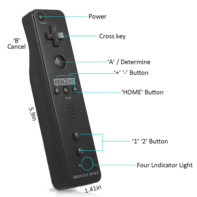 2Sets Wii Controller Remote With Motion Plus & Nunchuck Gamepad For Wii Wii U gallery