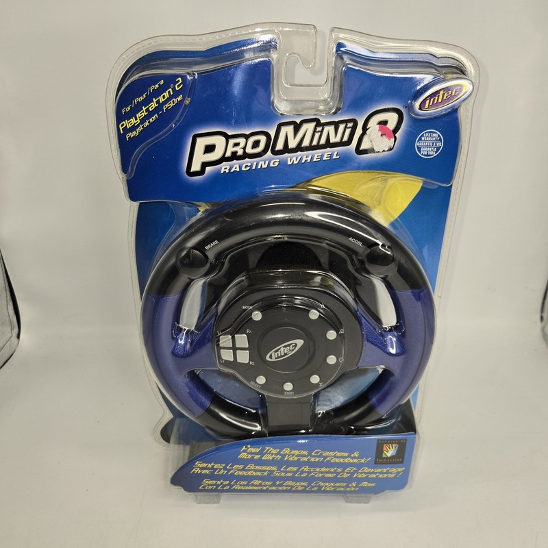 Intec Pro Mini 2 Racing Steering Wheel for Playstation 2 (PS2) – New In Package