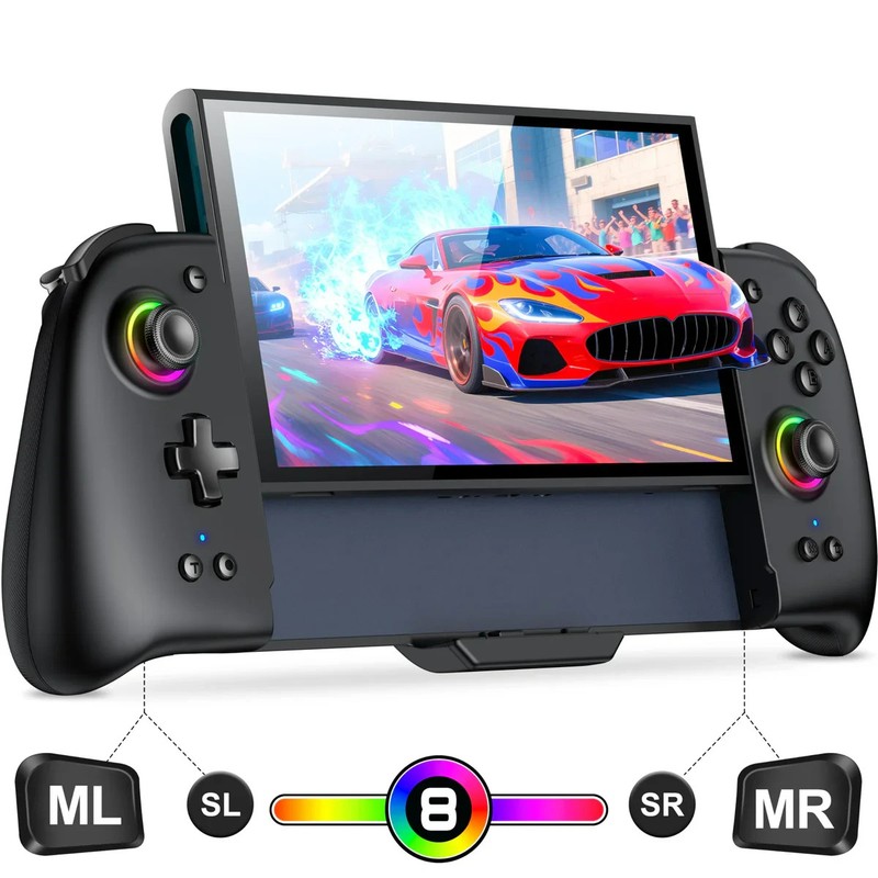 Gammeefy Switch 2 Controller Hall Effect Joysticks & Enhanced Grip RGB Lighting