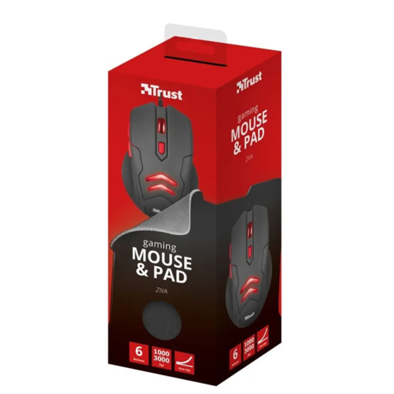 Kit Gamer Mouse + Mouse Pad Trust Ziva - Imagen 3