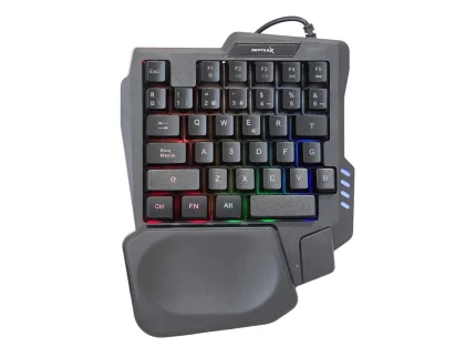 Teclado Gamer Retroiluminado Reptilex Una Mano Rx0056 negro