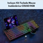Kit Teclado Mouse Inalámbrico COUSO RGB Negro