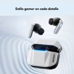 Audfonos Gamer Bluetooth TWS Luces LED Baja Latencia TG16 Blanco